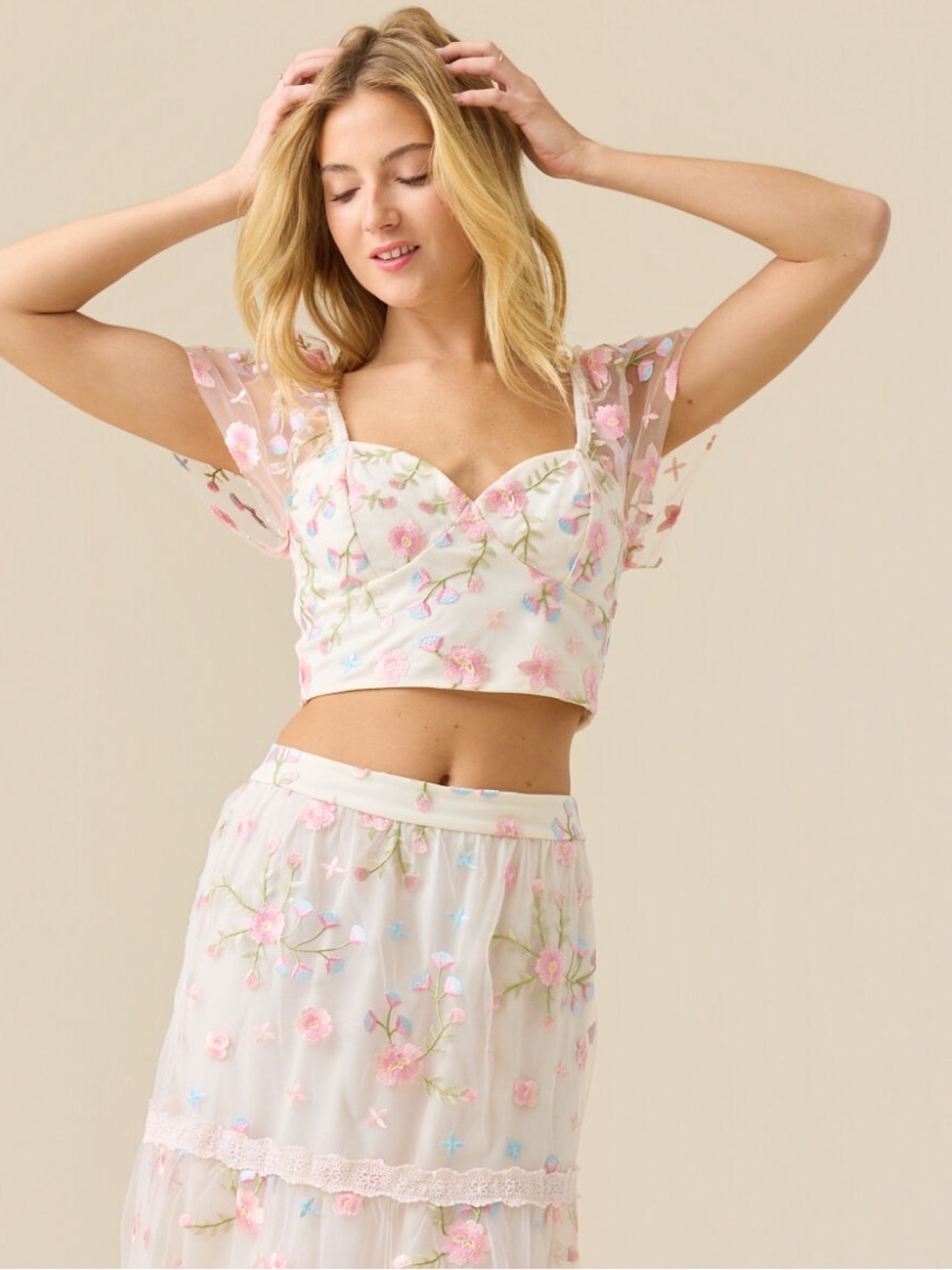 New Altar’d State Elsie Floral Embroidered Top